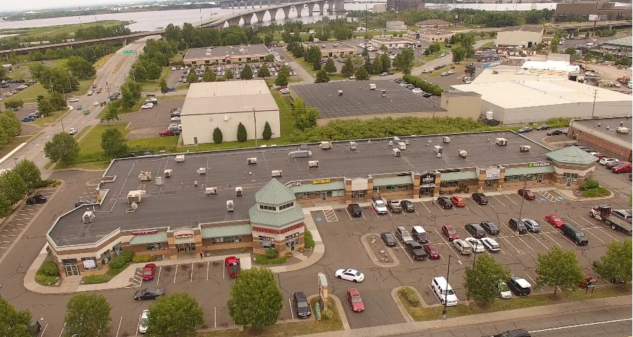 Shopping center aerial view, Sona Investments property
